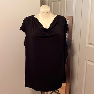 NWT Lane Bryant black scoop neck blouse